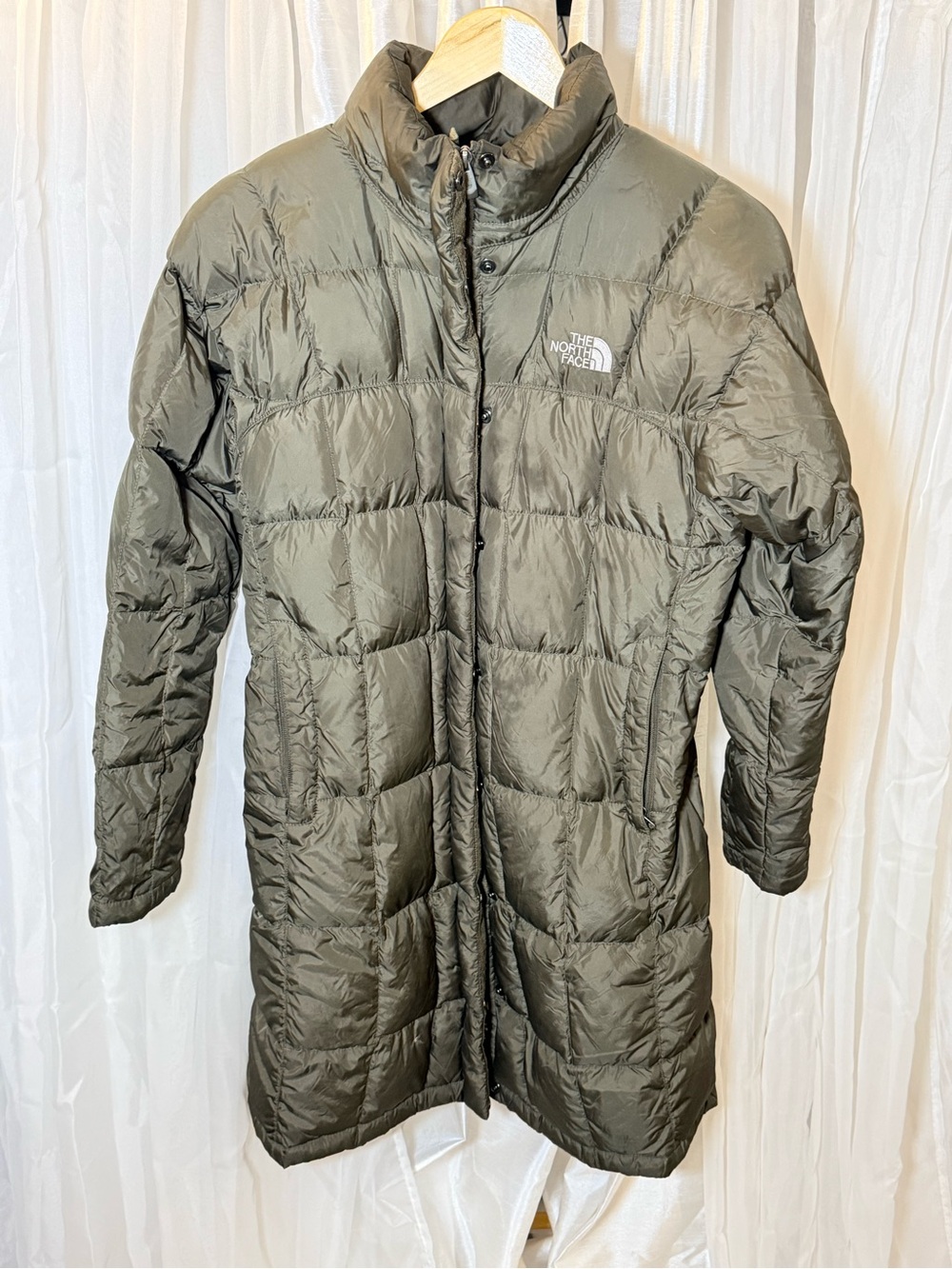 The North Face Olive Green Long Puffer Coat